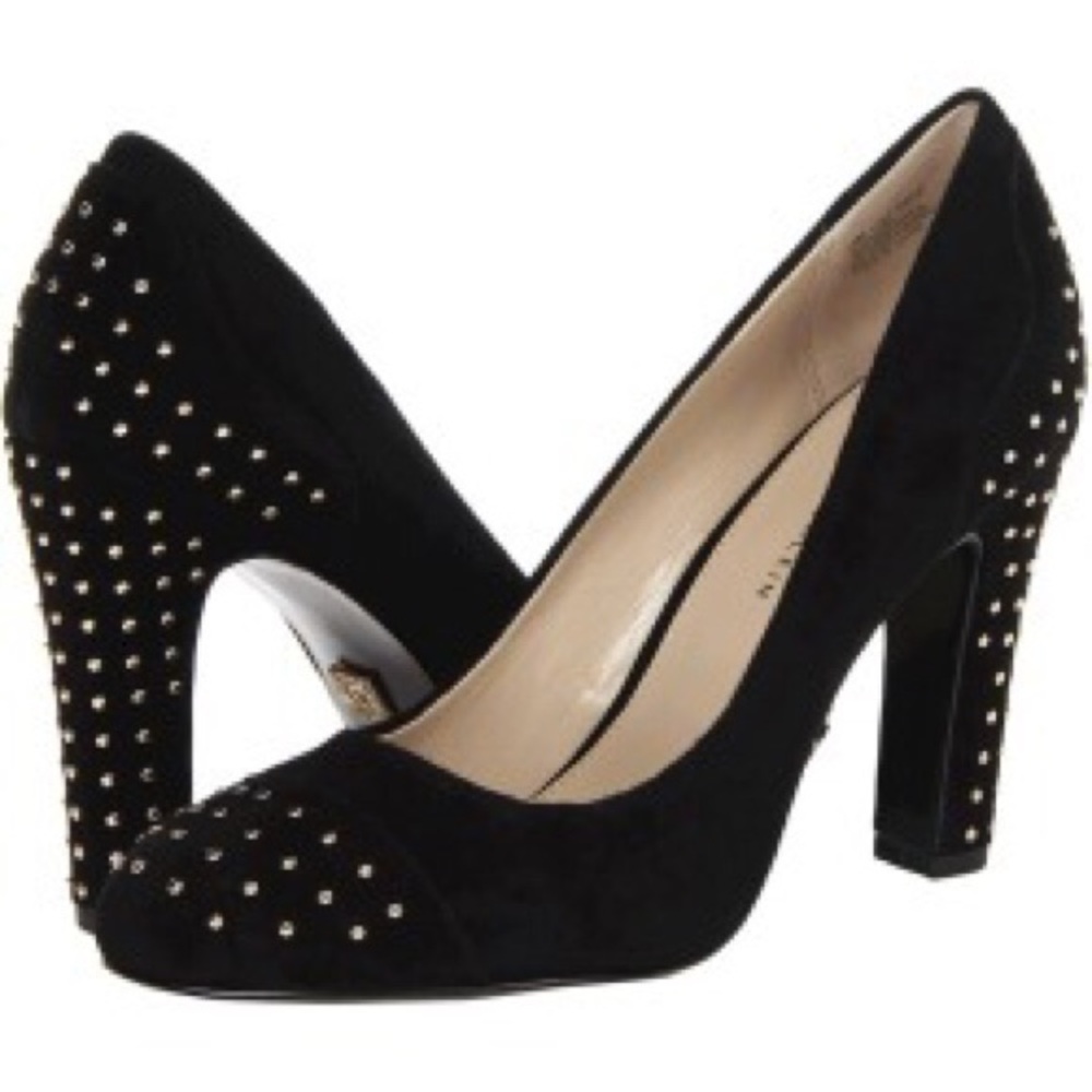 Anne Klein black studded heels
